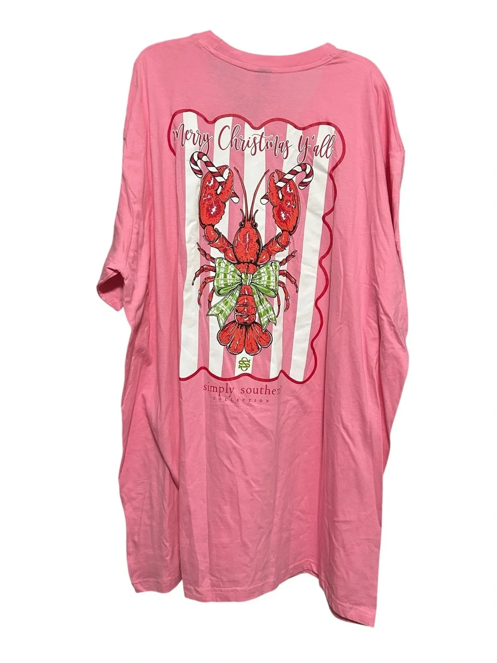 Simply Southern Pink Lobster Holiday Print Tshirt - Picture 2 of 6